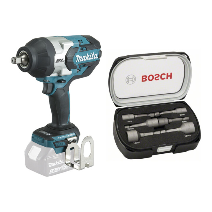 Set Makita Schlagschrauber DTW1002Z 18V + Bosch Bit- & Stecknuss-Set 14-tlg.