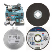 Set Makita Winkelschleifer DGA517RTJ 18V +Bosch 2 X-LOCK Trennscheiben