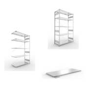 Set S3 CLIP 200 AR 2500x1500x600 mm in verzinkt mit 5 Böden + S3 CLIP 200 GR 2500x1500x600 mm in verzinkt mit 5 Böden + Zusatzboden 1500x600 vzk 4F