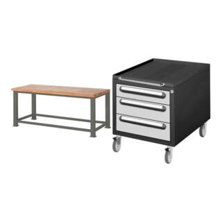 Set STIER Schwerlastwerkbank 2500 kg Premium BxTxH 2000x900x850 mm +...