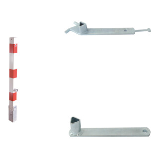 Set Schake Absperrpfosten Typ 470FUKH, umlegbar, Hebe, Kipp, Mechanik +...