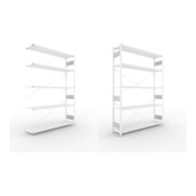 Set S3 CLIP 200 AR 2500x1700x400 mm in RAL 7035 mit 5 Böden + S3 CLIP 200 GR 2500x1700x400 mm in RAL 7035 mit 5 Böden + Zusatzboden 1700x400 7035 4F