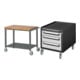 Set STIER Fahrbare Werkbank Premium mit Ablageboden BxTxH 1000x700x880 mm +...