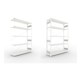 Set S3 CLIP 200 AR 2500x1700x500 mm in RAL 7035 mit 5 Böden + S3 CLIP 200 GR 2500x1700x500 mm in RAL 7035 mit 5 Böden + Zusatzboden 1700x500 7035 4F