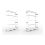 Set S3 CLIP 200 AR 2500x1700x500 mm in RAL 7035 mit 5 Böden + S3 CLIP 200 GR 2500x1700x500 mm in RAL 7035 mit 5 Böden + Zusatzboden 1700x500 7035 4F