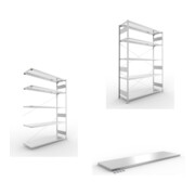 Set S3 CLIP 200 AR 2500x1700x500 mm in verzinkt mit 5 Böden + S3 CLIP 200 GR 2500x1700x500 mm in verzinkt mit 5 Böden + Zusatzboden 1700x500 vzk 4F