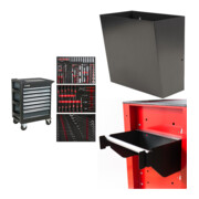 Set STIER Werkstattwagen Premium bestückt 223-teilig + Papierkorb + Putztuchhalter