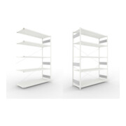Set S3 CLIP 200 AR 2500x1700x600 mm in RAL 7035 mit 5 Böden + S3 CLIP 200 GR 2500x1700x600 mm in RAL 7035 mit 5 Böden + Zusatzboden 1700x600 7035 4F
