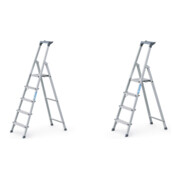 Set Zarges Stufen-Stehleiter 5 Stufen + Stufen-Stehleiter, 4 Stufen inkl. Brücke