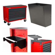 Set STIER Werkstattwagen XXL leer + Papierkorb + Putztuchhalter + Laptop-Halter