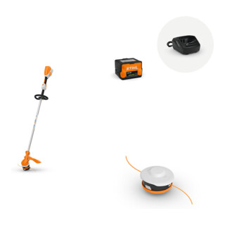 Set Stihl Akku-Motorsense FSA 70 R, ohne Akku und Ladegerät + Starter Set mit Akku AK 20 und Ladegerät AL 101 + Mähkopf AutoCut C 12-2
