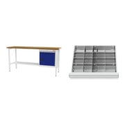 Set STIER Werkbank mit 1 Schublade und 1 Tür BxTxH 2000x600x960 mm RAL 7035...