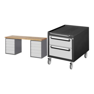 Set STIER Werkbank Premium mit 10 Schubladen BxTxH 2000x700x890mm +...