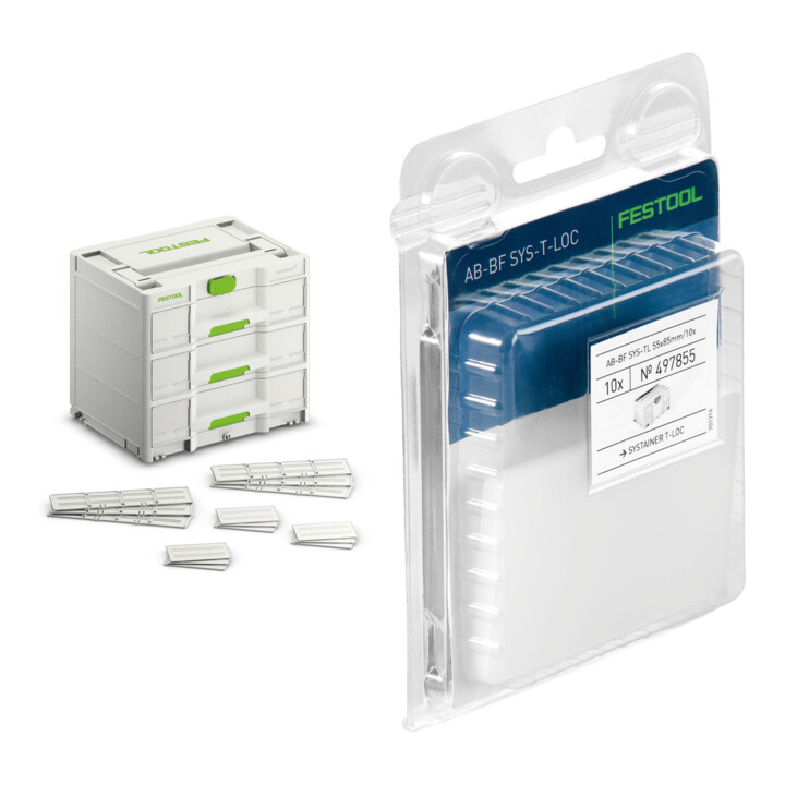 Set Festool Sortainer³ SYS3-SORT/3 M 337 + Abdeckung AB-BF SYS TL 55x85mm