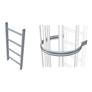 Set ZARGES Leiterteil Stahl verzinkt 2.80 m + Rückenschutzbügel D = 700 mm