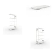 Set S3 CLIP 230 Anbauregal 2000x1000x400 mm in RAL 7035 mit 5 Böden + Fachboden MS 230 CLIP 1000x400 mm grau + S3 CLIP 230 Grundregal 2000x1000x400 mm in RAL 7035 mit 5 Böden