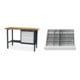 Set STIER Werkbank mit 4 Schubladen BxTxH 1500x600x960 mm RAL 7016 / RAL 7035...