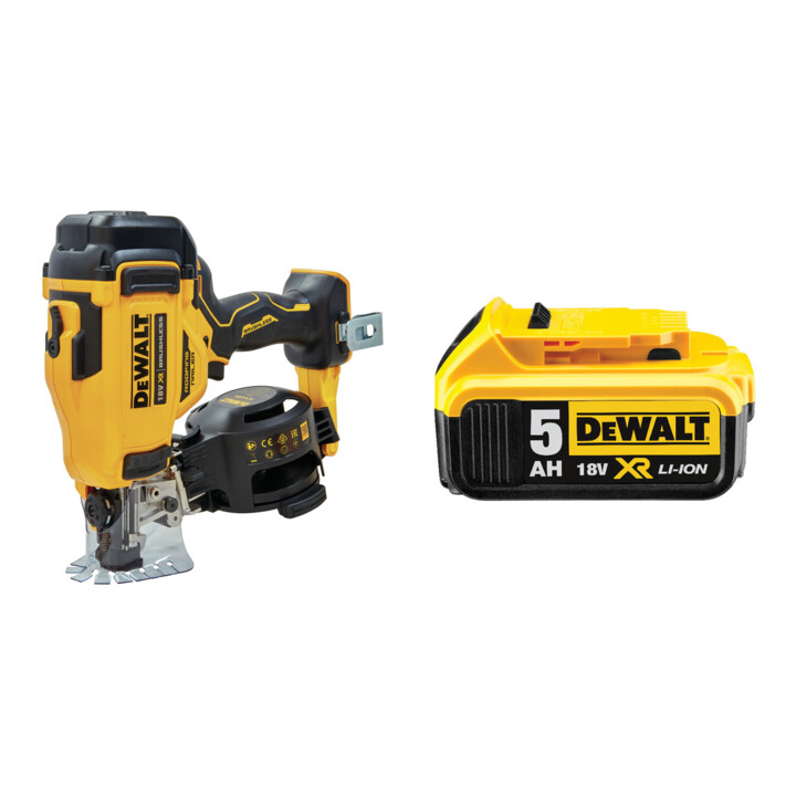 Set DeWalt 18 Volt Akku-Dachpappennagler (bürstenlos) – Basisversion + Ersatz-Akku DCB184-XJ