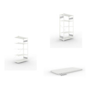 Set S3 CLIP 230 Anbauregal 2000x1000x500 mm in RAL 7035 mit 6 Böden + Fachboden MS 230 CLIP 1000x500 mm grau + S3 CLIP 230 Grundregal 2000x1000x500 mm in RAL 7035 mit 6 Böden