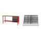 Set STIER Werkbank mit 4 Schubladen BxTxH 2000x600x960 mm RAL 3020 / RAL 7016...