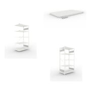 Set S3 CLIP 230 Anbauregal 2000x1000x600 mm in RAL 7035 mit 6 Böden + Fachboden MS 230 CLIP 1000x600 mm grau + S3 CLIP 230 Grundregal 2000x1000x600 mm in RAL 7035 mit 6 Böden