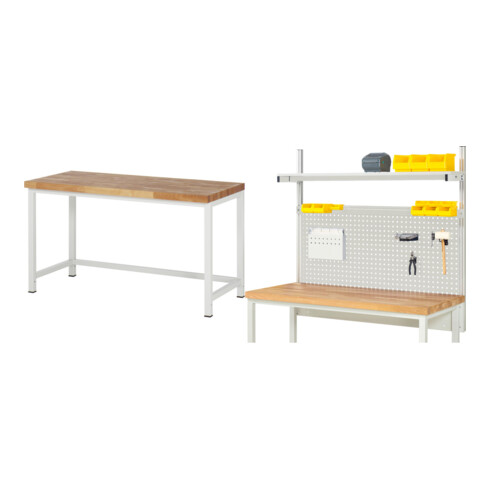 Set Rau Werkbank, BxTxH 1500x700x840 mm + System-Aufbau Komplettset 01