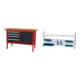 Set STIER Werkbank mit 4 Schubladen und 1 Tür BxTxH 1500x600x960 mm RAL 3020...