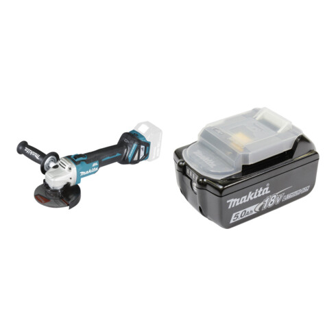 Set Makita: Winkelschleifer DGA511Z 18V Solo +Akku BL1850B 5,0Ah Li-Ion