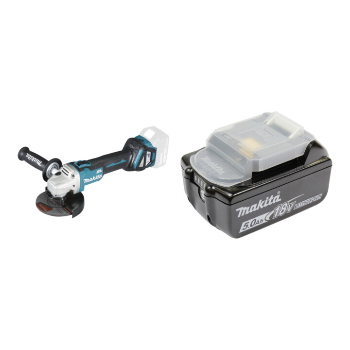 Set Makita: Winkelschleifer DGA511Z 18V Solo +Akku BL1850B 5,0Ah Li-Ion