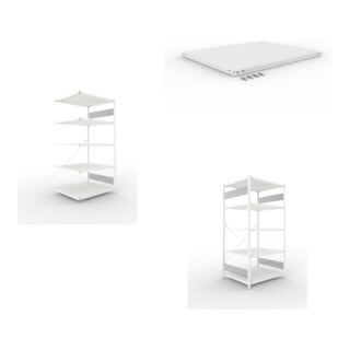 Set S3 CLIP 230 Anbauregal 2000x1000x800 mm in RAL 7035 mit 5 Böden + Fachboden MS 230 CLIP 1000x800 mm grau + S3 CLIP 230 Grundregal 2000x1000x800 mm in RAL 7035 mit 5 Böden