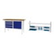 Set STIER Werkbank mit 4 Schubladen und 1 Tür BxTxH 1500x600x960 mm RAL 7035...