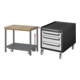 Set STIER Werkbank Premium mit abs. Fahrgestell BxTxH 1000x700x880mm +...