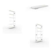 Set S3 CLIP 230 Anbauregal 2500x1000x300 mm in RAL 7035 mit 6 Böden + Zusatzboden RAL 7035 1000x300 mm 230 kg + S3 CLIP 230 Grundregal 2500x1000x300 mm in RAL 7035 mit 6 Böden