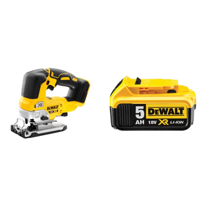 Set DeWalt Akku-Pendelhub-Stichsäge DCS334NT-XJ + Ersatz-Akku DCB184-XJ