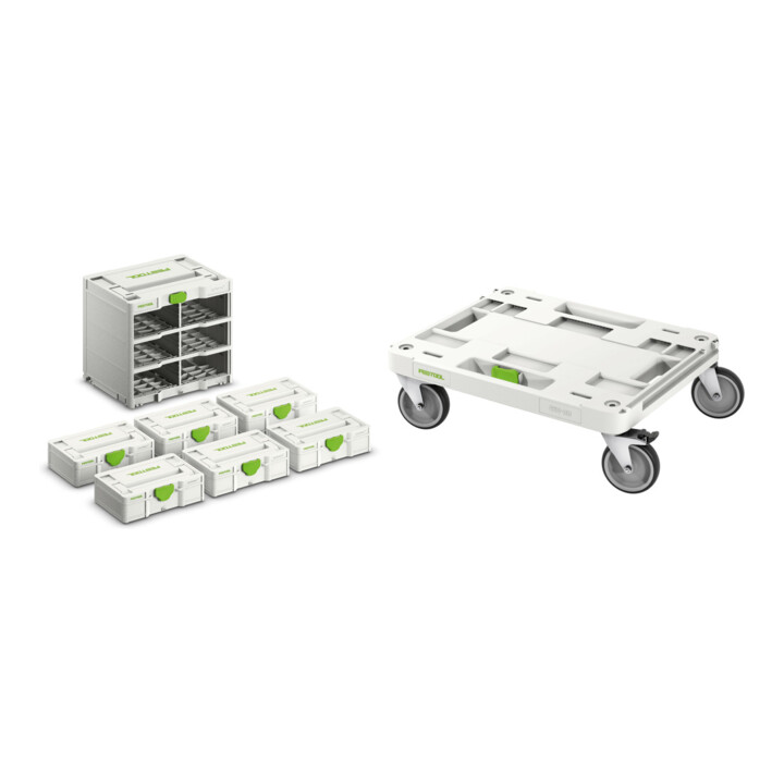 Set Festool Systainer³ Rack SYS3-RK/6 M 337-Set + Rollbrett SYS-RB