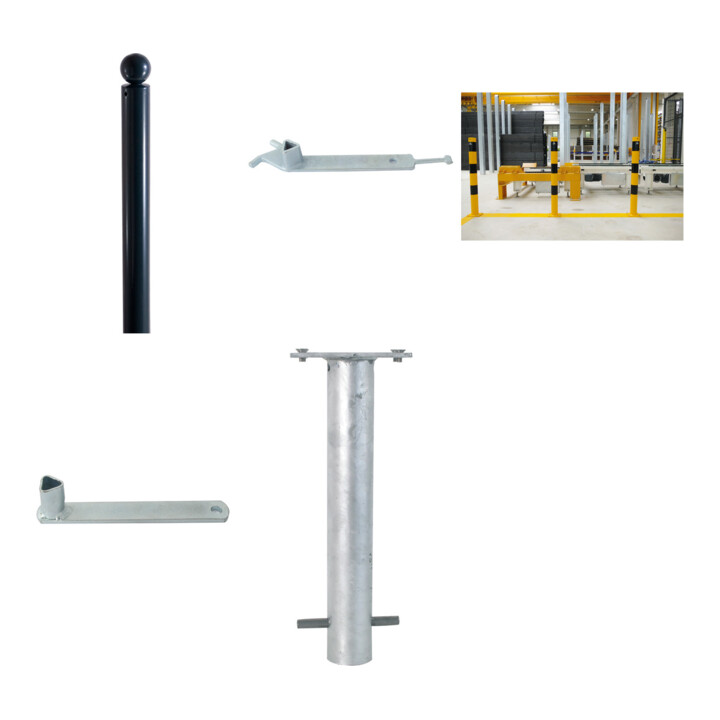 Set Schake Absperrstilpfosten Typ 475FUHB umlegbar + Dreikantschl ssel M 12 + Grauguss-Univ.-Schl ssel z.Absperrpf. m.Feuerw.-V.