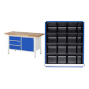 Set Rau GmbH Werkbank, BxTxH 1500x700x840 mm + Einteilungsset für Schubladen BxT 490x560 mm