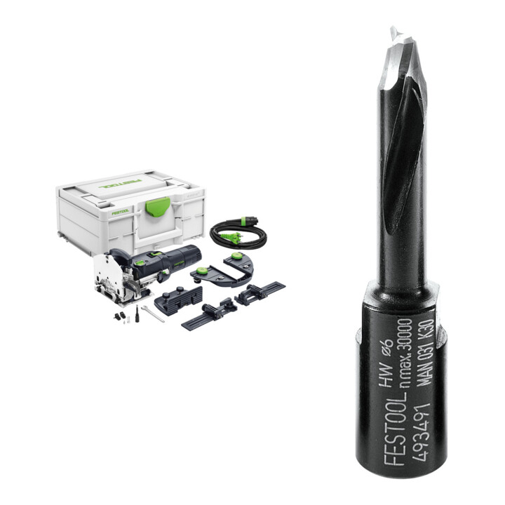 Set Festool Dübel fräse DF 500 Q-Set DOMINO + Fräser D 6-NL 28 HW-DF 500