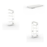 Set S3 CLIP 230 Anbauregal 2500x1000x400 mm in RAL 7035 mit 6 Böden + Fachboden MS 230 CLIP 1000x400 mm grau + S3 CLIP 230 Grundregal 2500x1000x400 mm in RAL 7035 mit 6 Böden