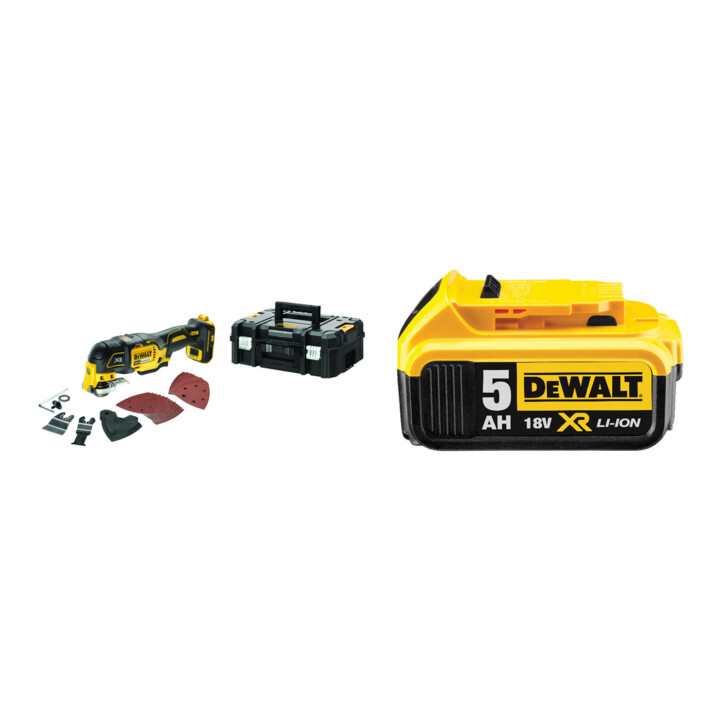 Set DeWalt Akku-Multi-Tool 18V (Basisversion) DCS356NT-XJ + Ersatz-Akku DCB184-XJ