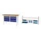Set STIER Werkbank mit 8 Schubladen BxTxH 1500x600x960 mm RAL 7035 / RAL 5010...