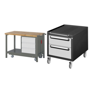 Set STIER Werkbank Premium mit abs. Fahrgestell und 3 Schubladen BxTxH...