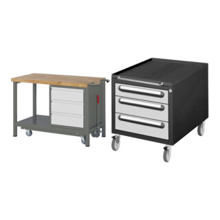 Set STIER Werkbank Premium mit abs. Fahrgestell und 3 Schubladen BxTxH...