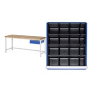 Set Rau GmbH Werkbank, BxTxH 2000x900x840 mm + Einteilungsset für Schubladen BxT 490x560 mm