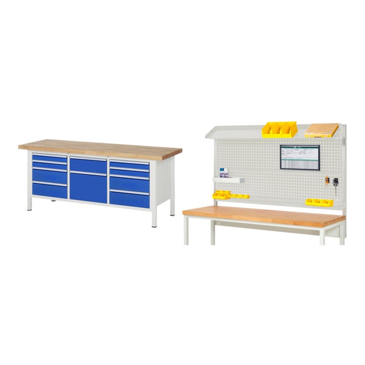 Set Rau Établi modèle 8575, I 2000 × P 700 × H 840 mm + Ensemble complet de structure système 02
