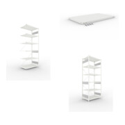 Set S3 CLIP 230 Anbauregal 2500x1000x600 mm in RAL 7035 mit 6 Böden + Fachboden MS 230 CLIP 1000x600 mm grau + S3 CLIP 230 Grundregal 2500x1000x600 mm in RAL 7035 mit 6 Böden
