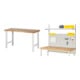 Set Rau Baukastenwerkbank, Arbeitsplatte Buche massiv 40 mm + System-Aufbau Komplettset 01