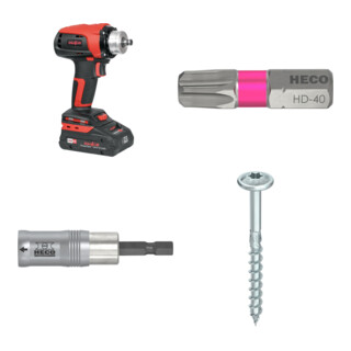 Set Mafell Akku-Bohrschrauber A 18 im T-MAX + Heco HECO-TOPIX-plus 8,0 x 160,...