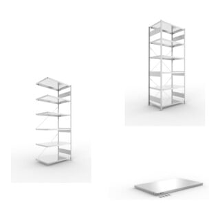 Set Steckregal S3 230 AF 2500x1000x600 mm vzk + Steckregal S3 230 GF 2500x1000x600 mm vzk + Fachboden MS 230 CLIP 1000x600 mm verz.