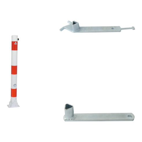 Set Schake Absperrstilpfosten Typ 477FB, herausnehmbar + Dreikantverschlu, Ø 76mm + Zierkappe, beschichtet, + Dreikantschlssel M 12, Standard + Grauguss-Univ.-Schlssel z.Absperrpf. m.Feuerw.-V. + Abdeckkappe Art.Nr.470.20 ohne Verschlu + Abdeckkappe A